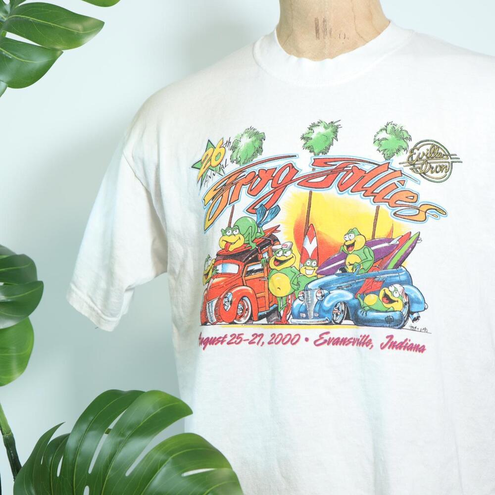 American Vintage Men's White and Multi Tshirt